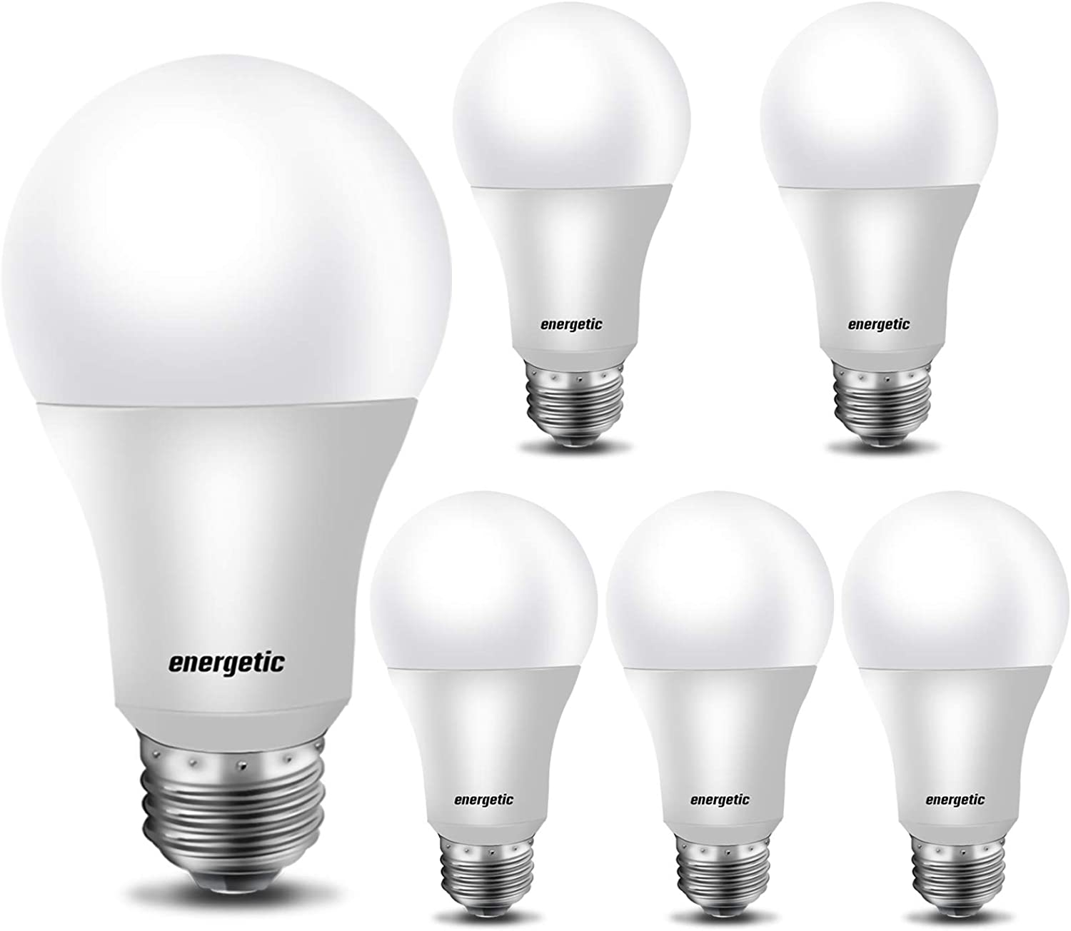 【Energy Star】A19 LED Light Bulb, E26 Standard Base, 6 Pack